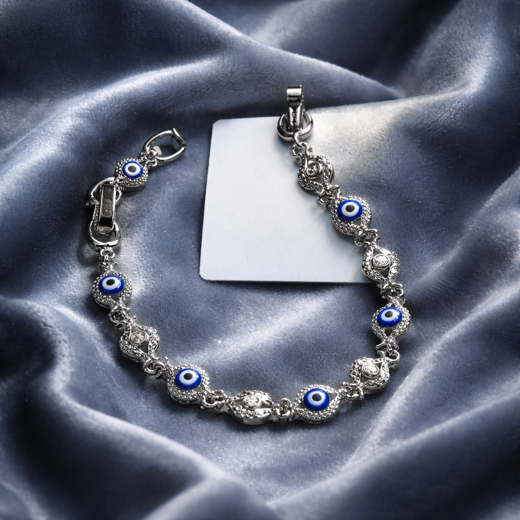 Silver Plated Evil Eye Bracelet