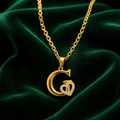 Gold Plated Initial G Heart Necklace