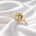 Gold Plated Jesus Cross Ring (Unisex)