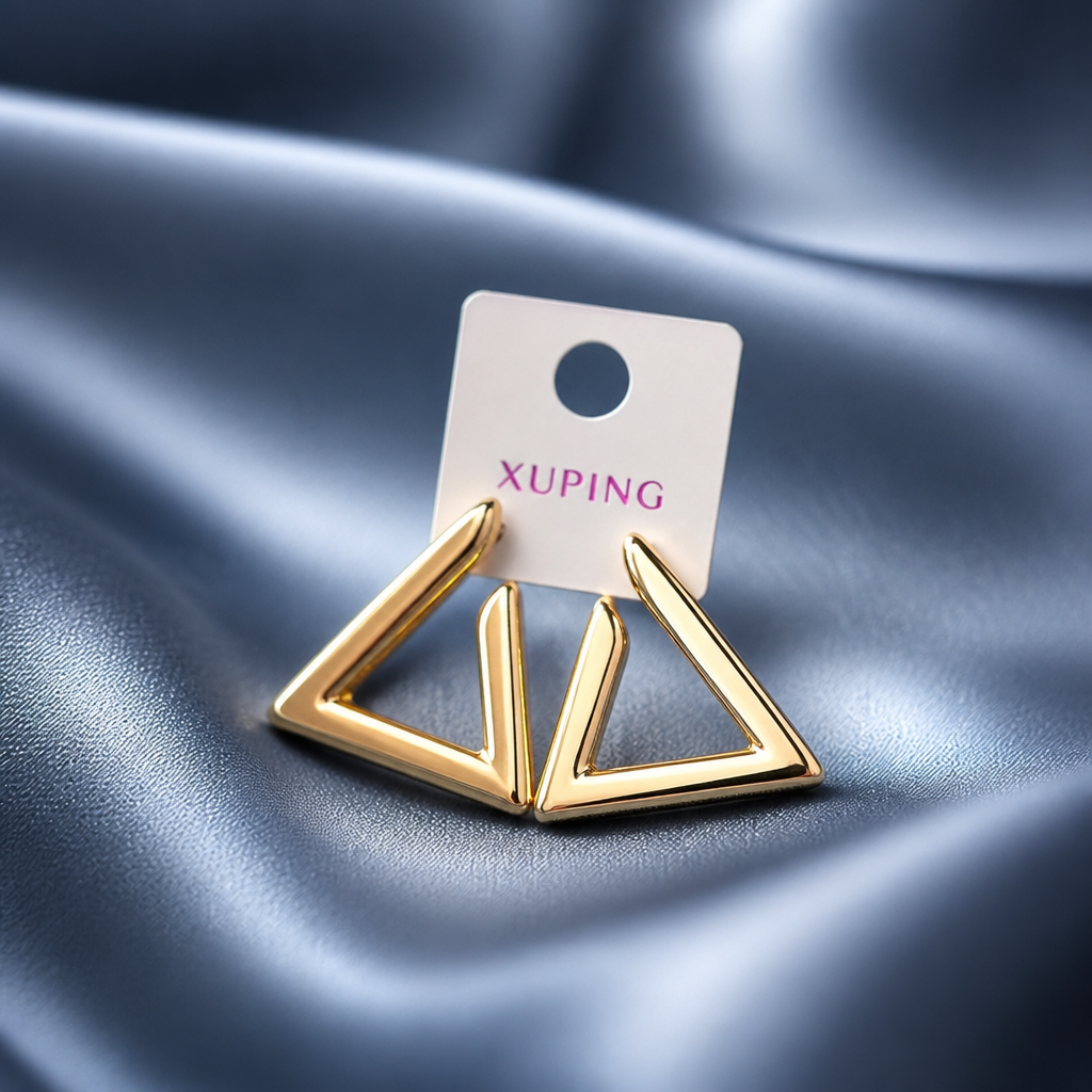 Gold Plated Triangle Drop Earrings
